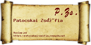 Patocskai Zsófia névjegykártya